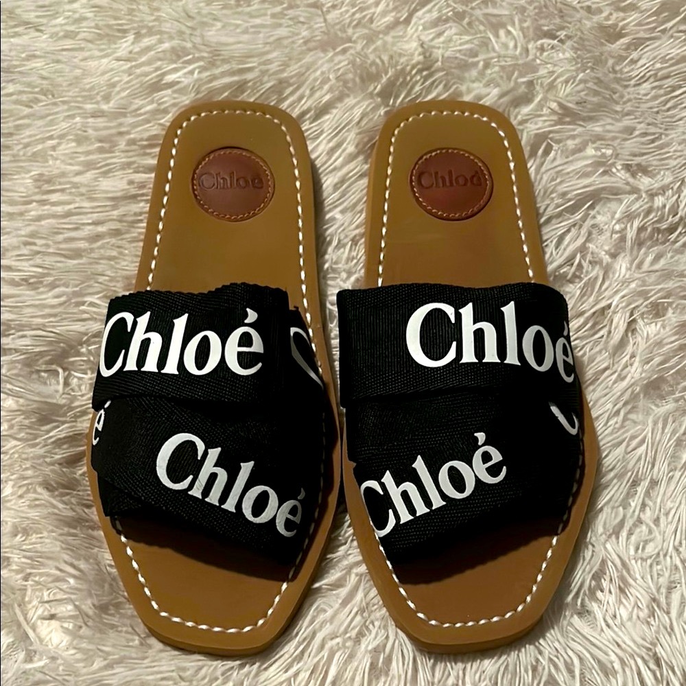 Chloé Black Slide Sandals